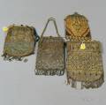 Four Goldtone Mesh Glassbeaded and Steelbeaded Purses