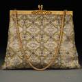 Gold and Silver Metallic Handbag on Goldtone Hardware