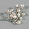 Mikimoto Sterling Silver and Cultured Pearl Branch Brooch