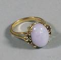 Babak 14kt Gold and Lavender Jade Cabochon Ring