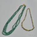 Two Colored Stone Faceted Bead Necklaces