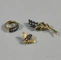 Three Gold Gemset Jewelry Items