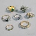 Seven Gold Diamond and Gemstone Rings