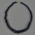 Graduated Faceted Blue Stone Bead Necklace