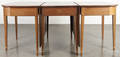 Federal style inlaid walnut threepart dining table with eagle inlay