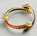18kt Gold and Enamel Rams Head Bracelet