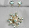 18kt Gold and Blue Zircon Suite