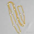 18kt Gold and Cultured Pearl Chain