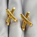 18kt Gold X Earclips Paloma Picasso Tiffany  Co