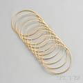 Ten 14kt Gold Bangle Bracelets