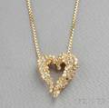 18kt Gold and Diamond Heart Pendant