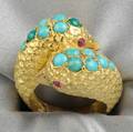 18kt Gold Gemset Figural Bypass Ring