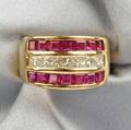 18kt Gold Ruby and Diamond Band
