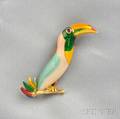 18kt Gold and Enamel Toucan Brooch Bulgari
