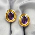18kt Gold and Amethyst Earclips Paloma Picasso Tiffany  Co