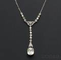 Art Deco Platinum and Diamond Pendant