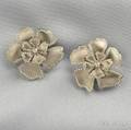 Titanium and Diamond Flower Earclips Vera Wang