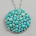 18kt White Gold Turquoise and Diamond Pendant Zydo
