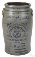 Pennsylvania twentygallon stoneware crock 19th c