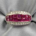 Platinum Ruby and Diamond Ring