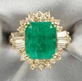 14kt Gold Emerald and Diamond Ring