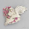 Platinum Ruby and Diamond Clip Brooch