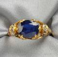 Highkarat Gold Sapphire Diamond and Enamel Ring