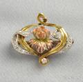 Art Nouveau Enamel and Diamond Brooch