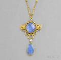 Art Nouveau 14kt Gold and Opal Pendant Durand  Co