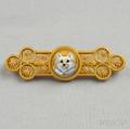 Antique 14kt Bicolor Gold and Reversepainted Crystal Brooch Tiffany  Co