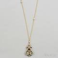 Antique Gold and Split Pearl Pendant