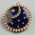 Antique Gold Enamel and Diamond PendantBrooch Jaques  Marcus