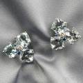 18kt White Gold Aquamarine Sapphire and Diamond Earclips Janet Mavec