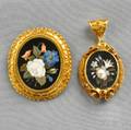 Two Antique Pietra Dura Jewelry Items