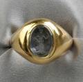 14kt Gold and Sapphire Intaglio Ring