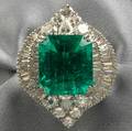 18kt White Gold Emerald and Diamond Ring