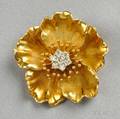 18kt Gold and Diamond Flower PendantBrooch McTeigue