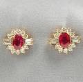18kt Gold Ruby and Diamond Earstuds
