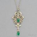 Edwardian Platinum Emerald and Diamond Pendant