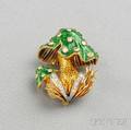 18kt Gold Enamel and Diamond Mushroom Brooch