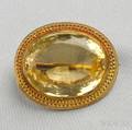 Antique 18kt Gold and Citrine Brooch