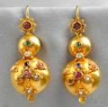18kt Gold Gemset Earpendants