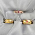 Three Antique 18kt Gold Gemset Rings