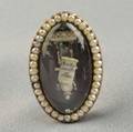 Antique Gold and Split Pearl Mourning Pin