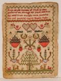 Miniature Needlework Adam and Eve Sampler