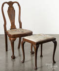 George II style burl veneer dining chair