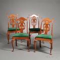 Set of Four Chippendalestyle Dining Chairs in the Dunlap style
