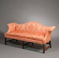 Chippendale Upholstered Camelback Sofa