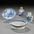 Four Blue and White Decorated Ceramics