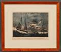 Currier  Ives publishers American 18571907 Off the Coast in a Snow Storm Taking a Pilot